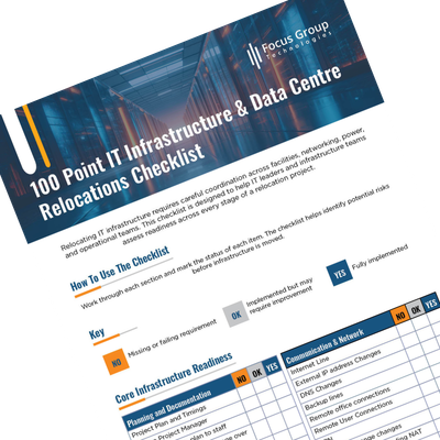 IT infrastructure relocation checklist